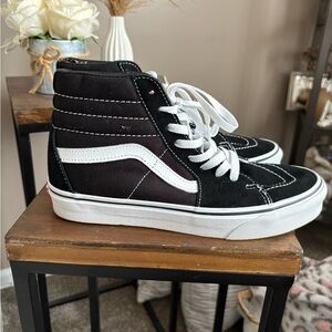 Vans Sk8 Black and White High-Top Sneakers. Size 9.5. Barely worn. Like new.